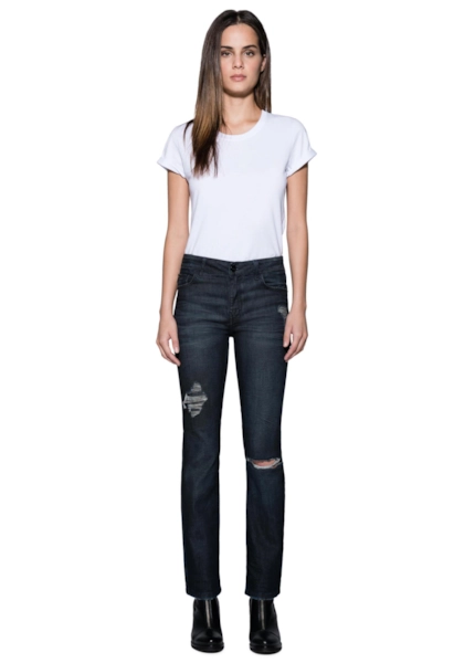 Calça Jeans Classic Straight Paetes Ocean Washed.