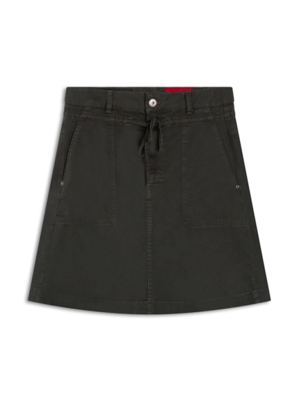 Saia Color Slim Evase Verde Militar