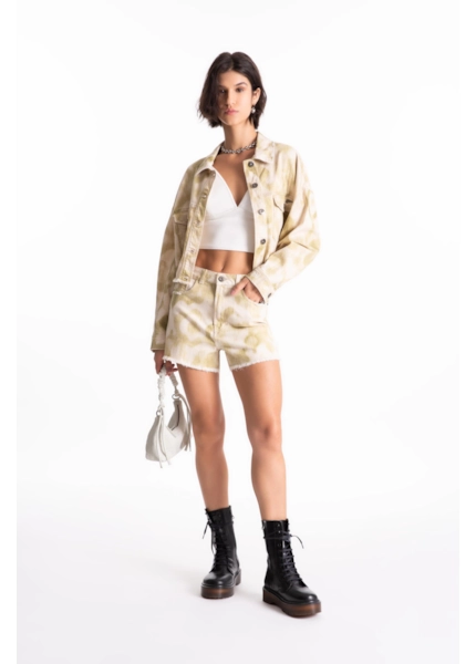 Short Raw Twill Print Lemon