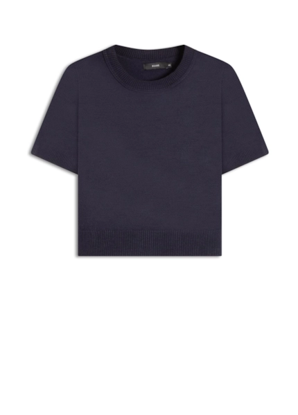 Blusa Tricot Modal Jersey Knit Round Neck Dark Navy