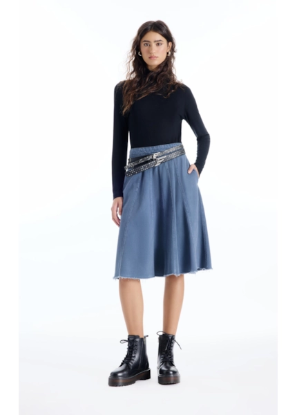 Saia White Denim Azul Carbono