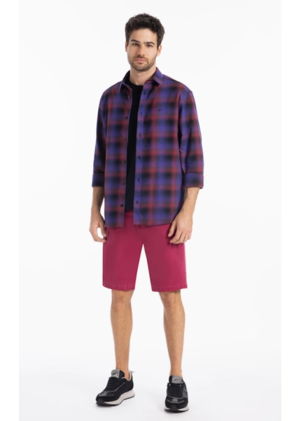 Camisa Xadrez Wool Touch Estonia  Xangai Vinho