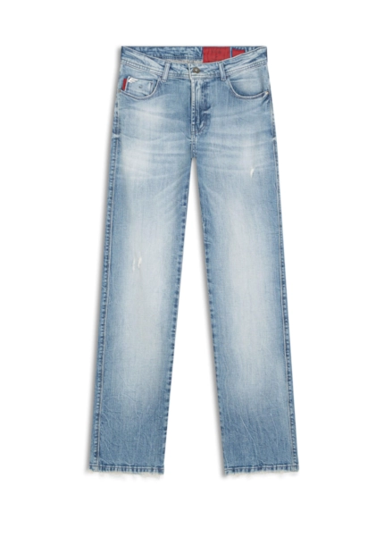 Calça Dark Sea Elastic Reta 1685-Lav.Medio C/Sky+puid