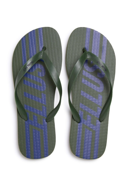 Chinelo Ellus Stripe Base Verde Militar / Tira Verde Militar