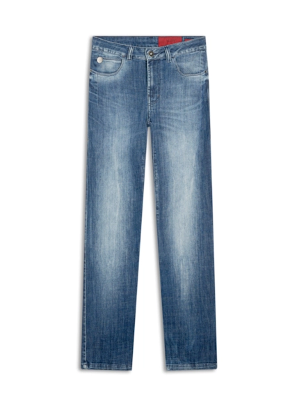 Calça Visco Indigo Elastic Slim Lav. Escuro C/ Tie Dye