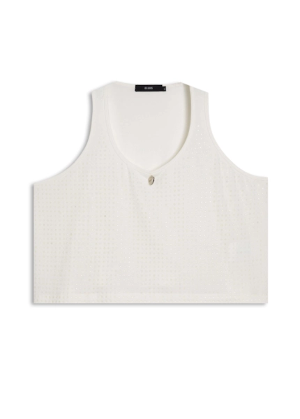 Blusa Cropped Hotfix Off White