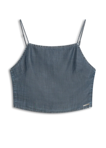 Blusa Comfort Denim Top Amarracao 1933-Lav.Dest.C/Luva