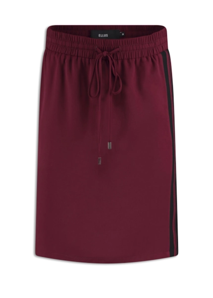 Light Twill Lateral Braid Skirt Dark Wine
