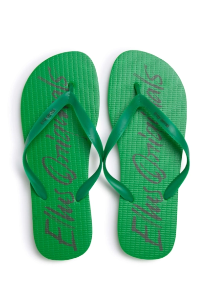 Chinelo Ellus Signature Base Verde Bandeira / Tira Verde Bandeia