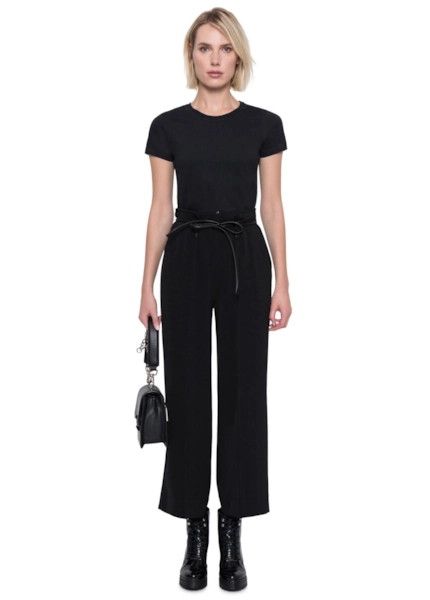 Calça Pantalona Toquio Leather Preto