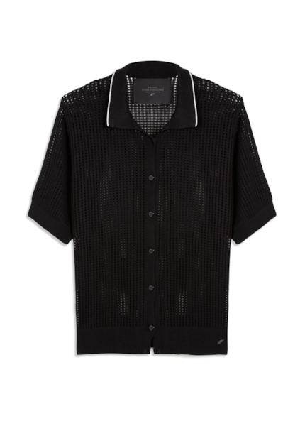 Camisa Tricot Knitted Polo Preto