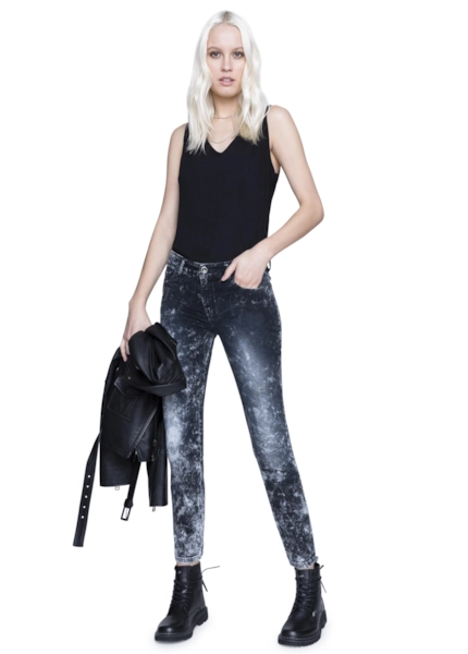 Calça Jeans Classic Skinny Slapsh Preto