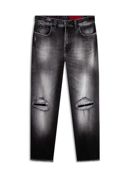 Calça Jeans Intense Black Ellus Lav.Black C/Puidos+patch