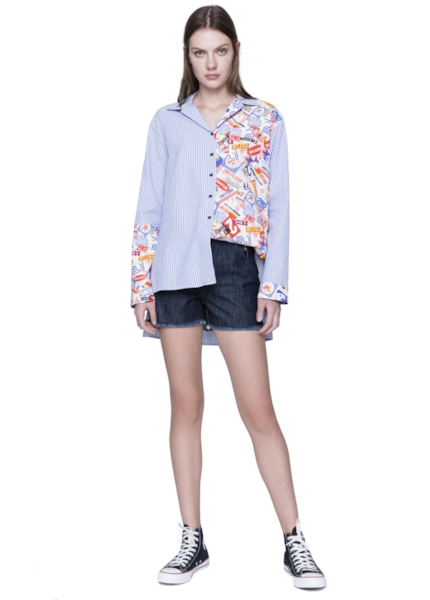 Camisa Stamps Stripes 2nd Floor Royal