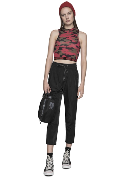 Blusa Camuflagem Sleeveless Vermelho C/ Preto + Kaki