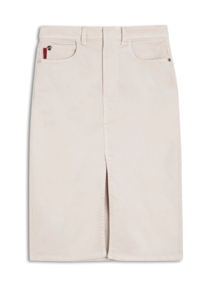 Saia Denim Color Stretch (Midi) Et Metal Areia