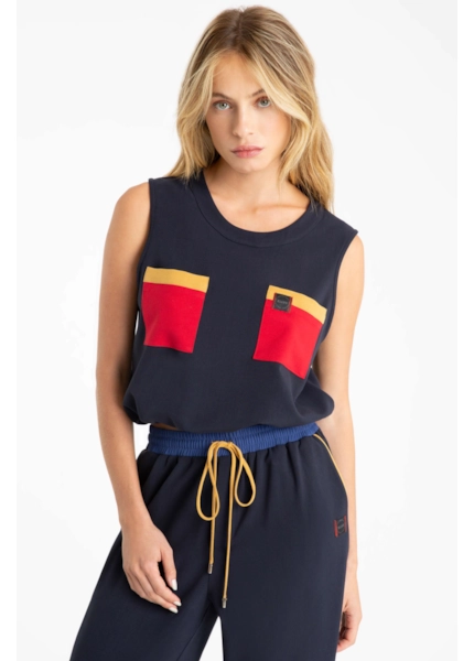 Armani Colors Adjuster Big Pockets Marinho/Vermelho/Mostarda