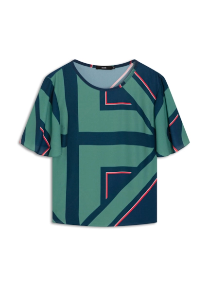 Bata Geométrico Canoa Neckline Padrao 1