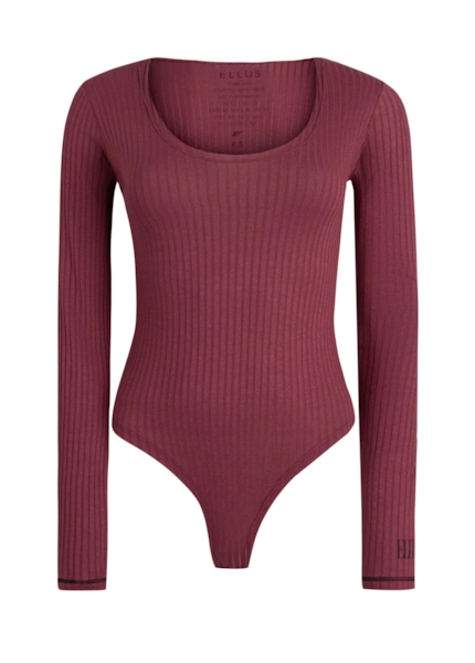 Blusa Jersey Canelado Body Ellus Bordeaux