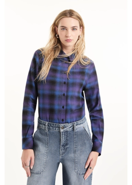 Camisa Wool Touch Estonia Relaxed Azul Carbono