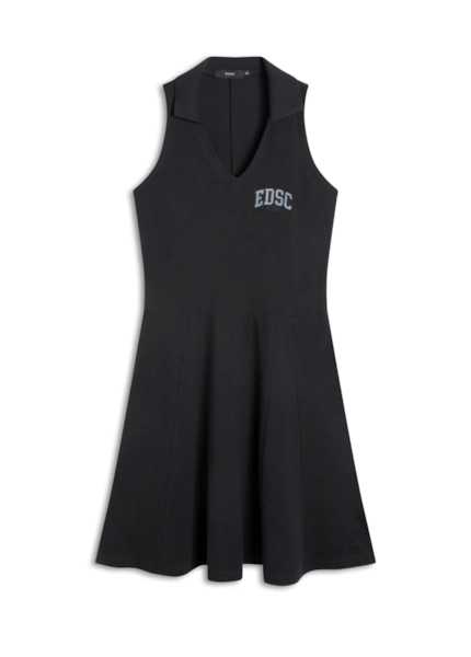 Vestido Piquet Neckline Preto