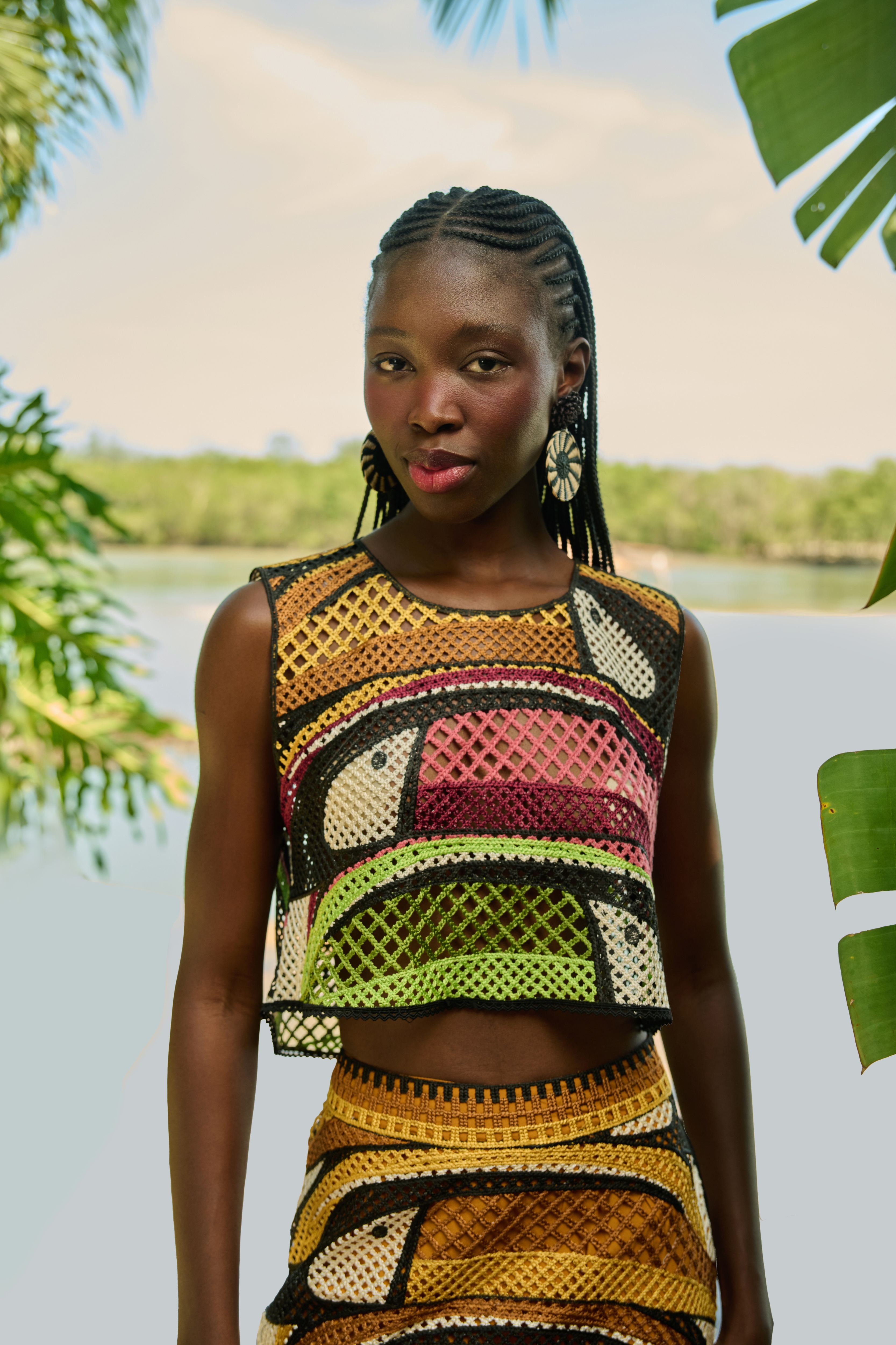 Blusa Crochê Estampada Árvore De Tucano