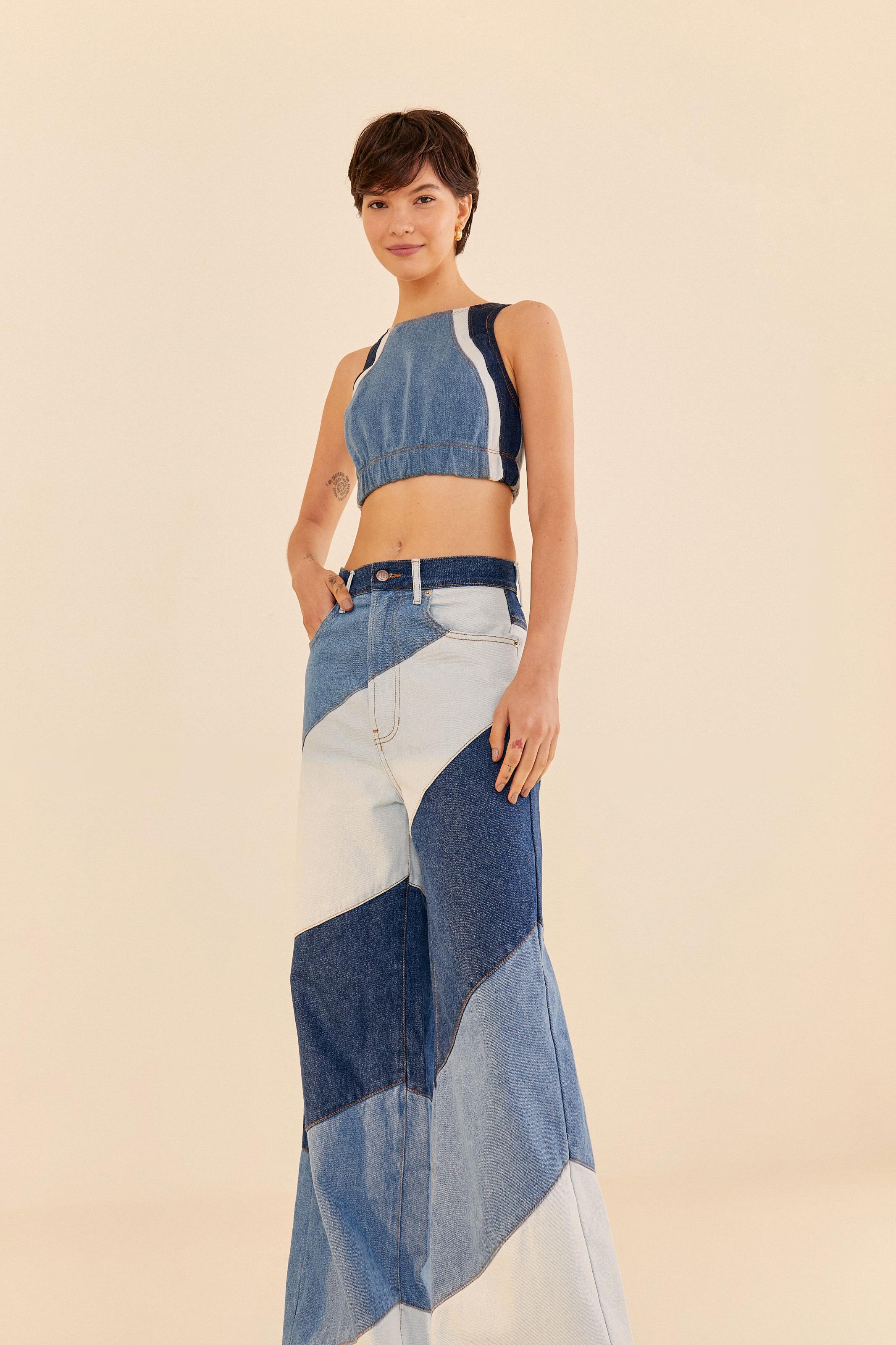 Calça Jeans Patch Diagonal