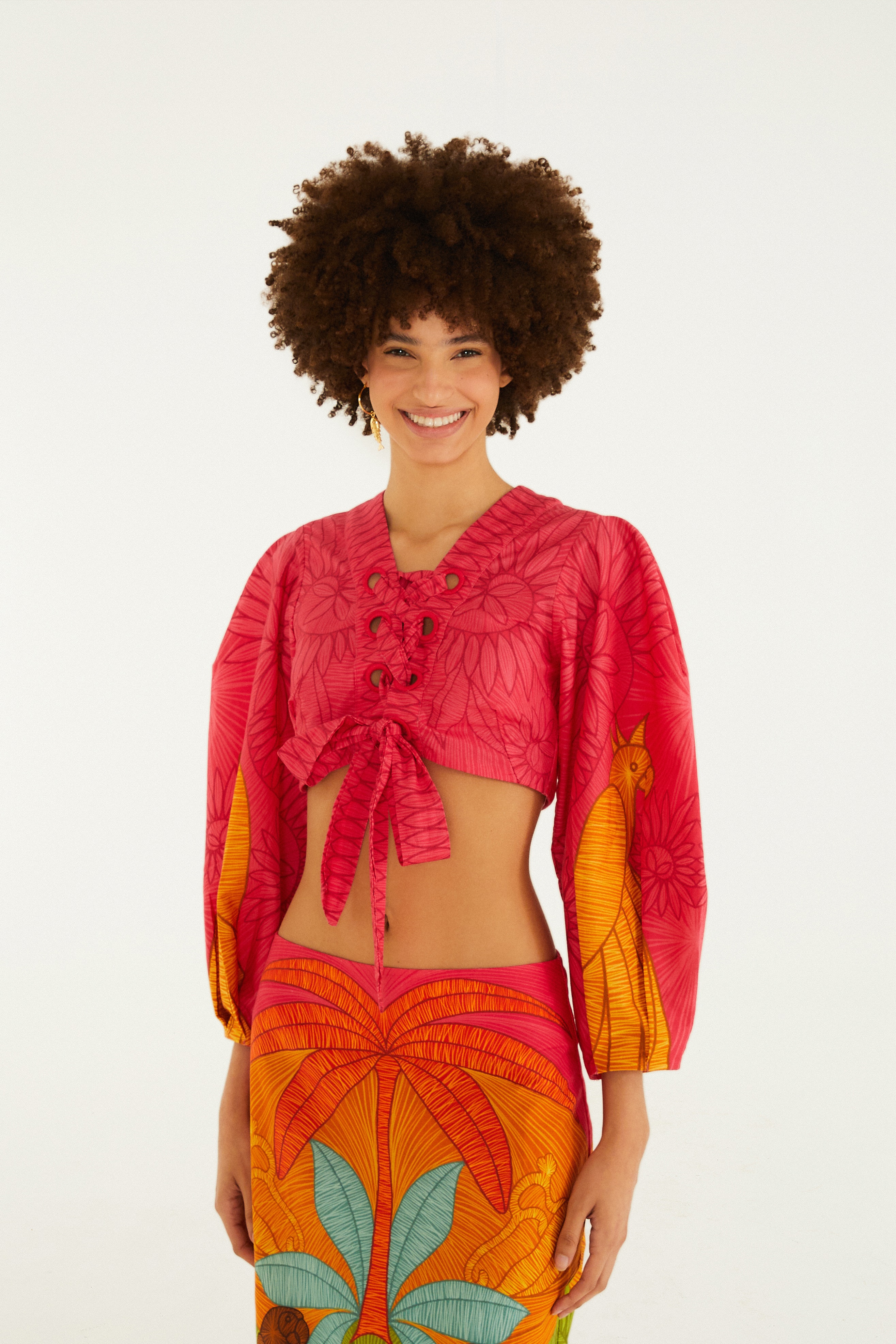 Blusa Ilhós Cobogó Estampada