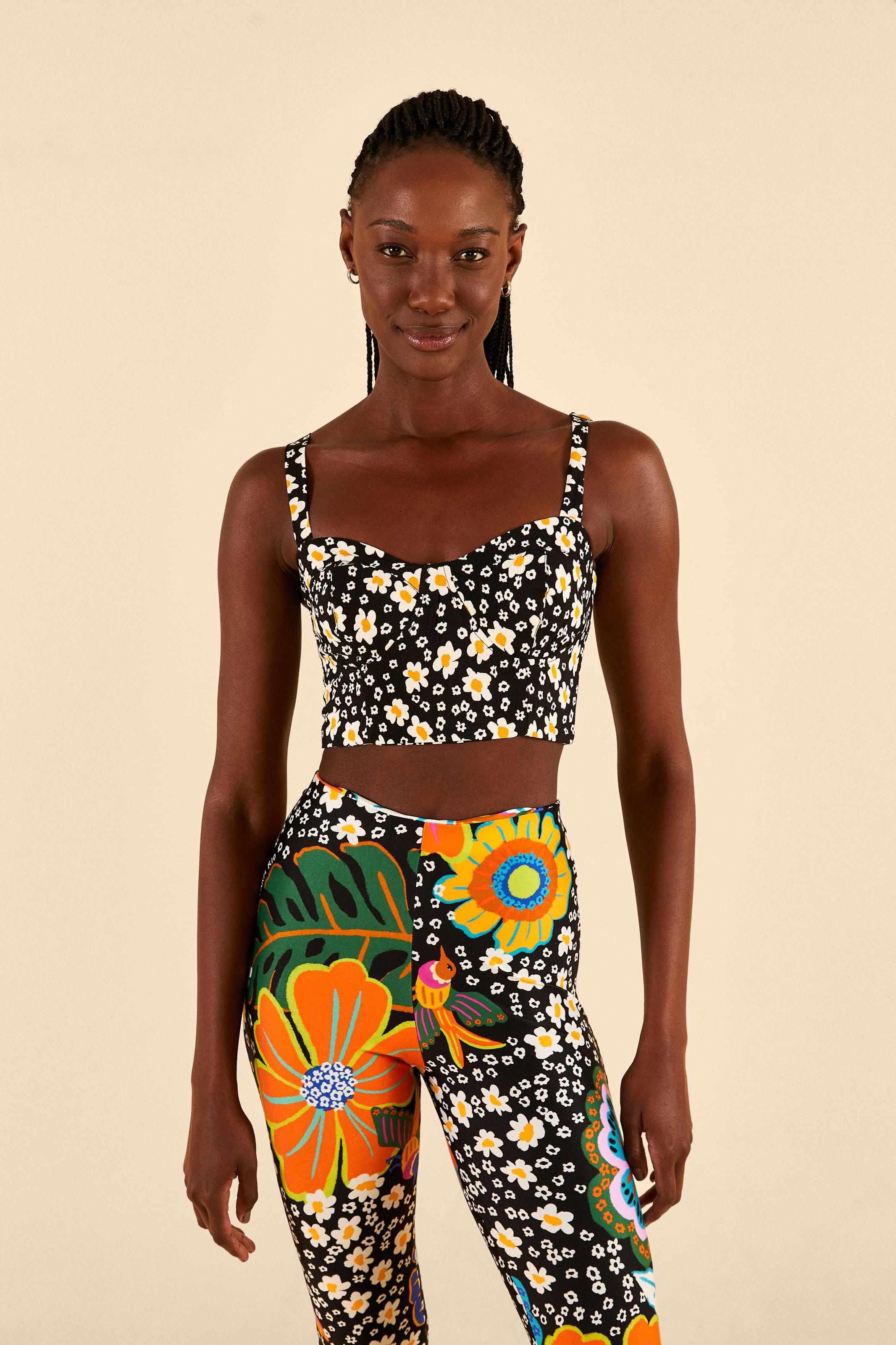 Top Estampado Flor De Margarida