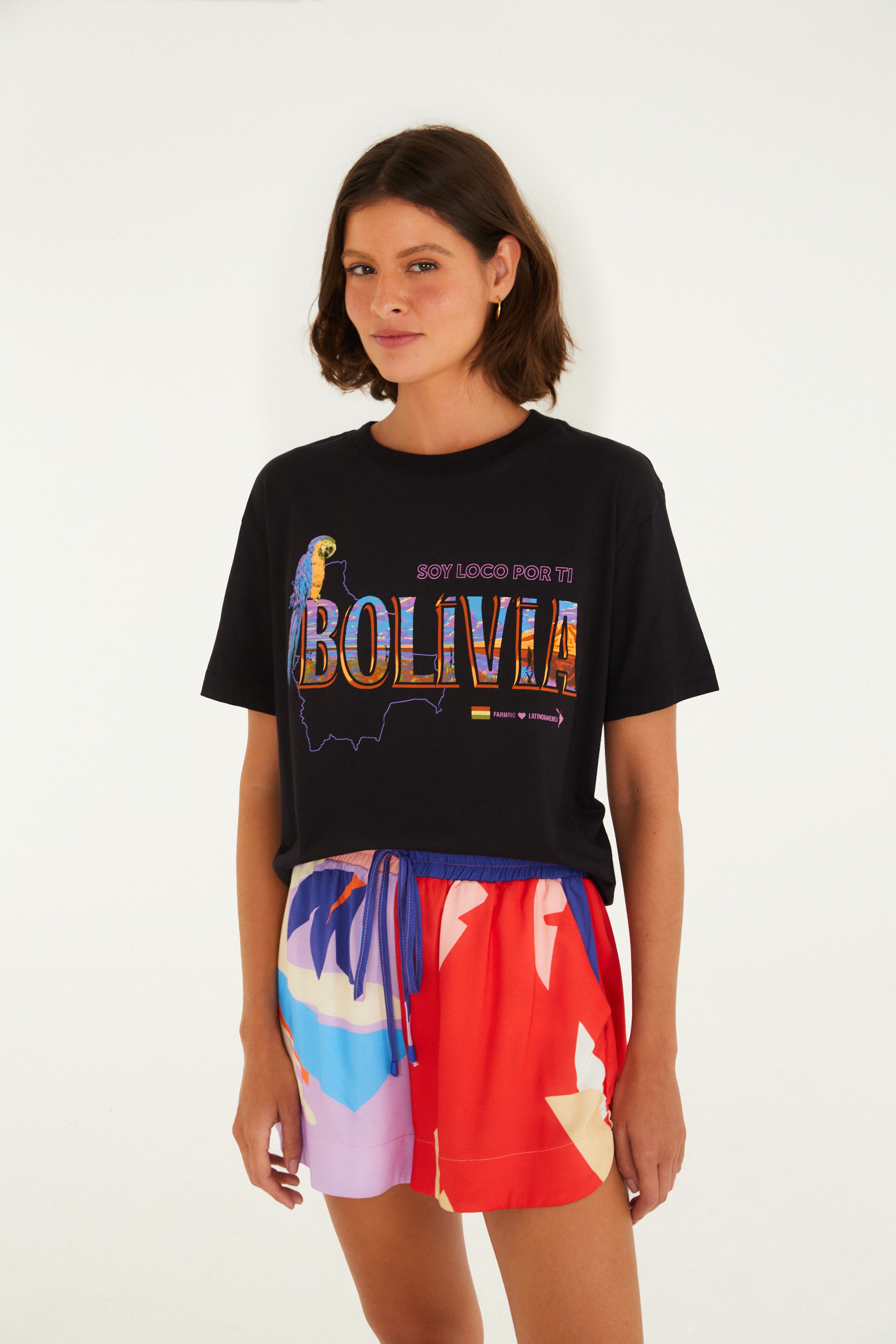 Short Estampado Lenço Brasil