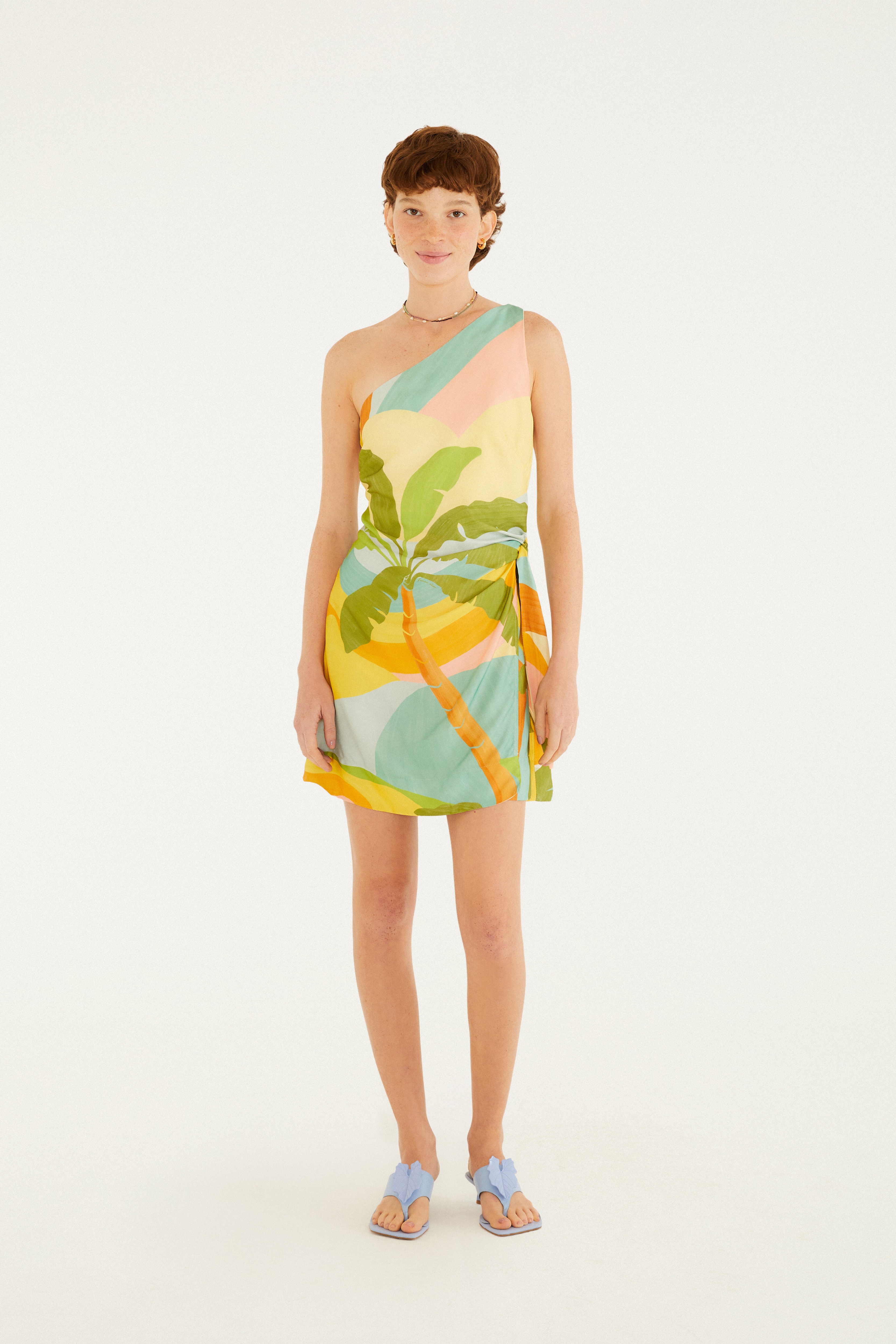 Vestido Curto Estampado Paisagem Carioca