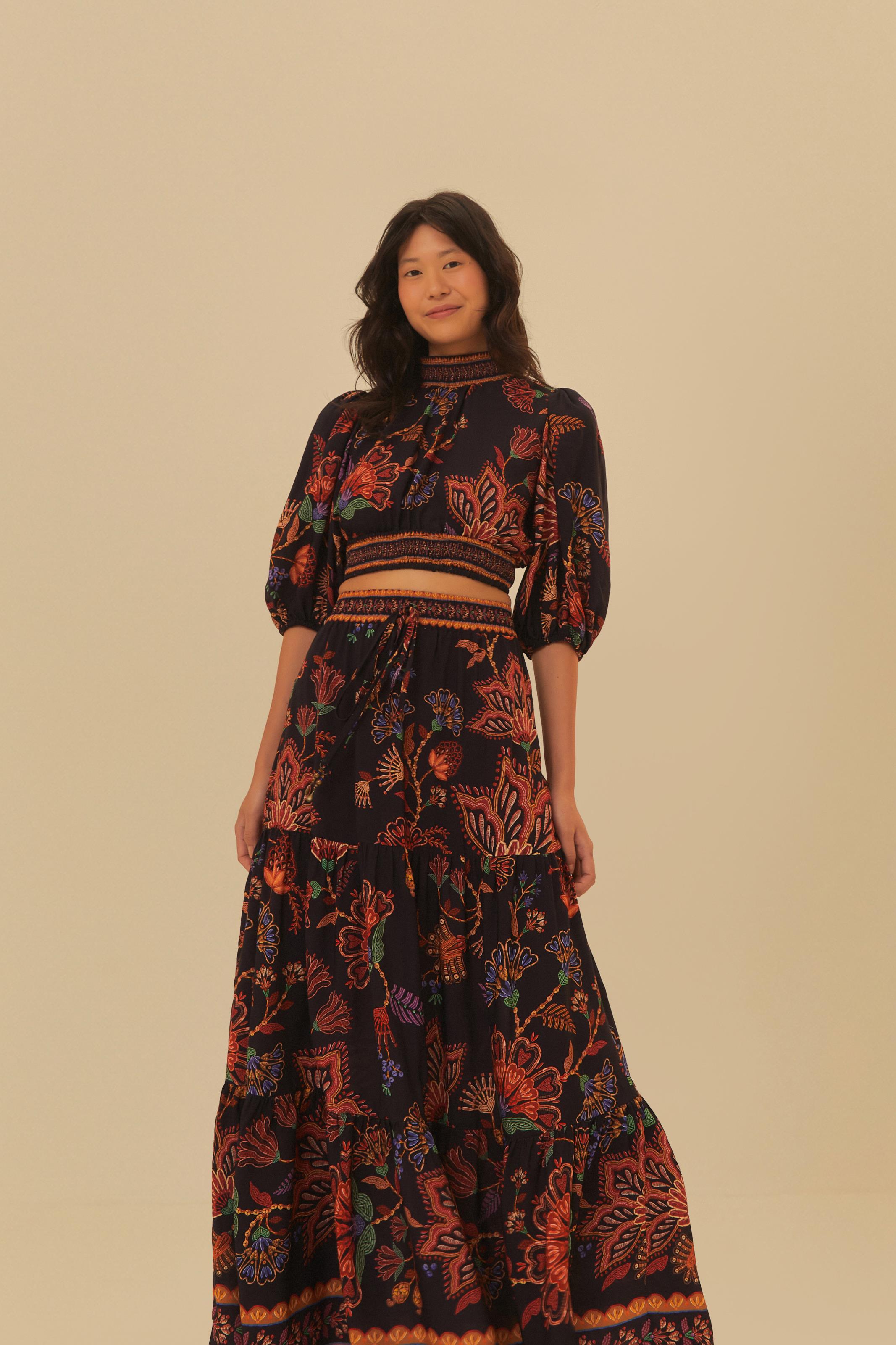 Saia Estampada Floral Valentina