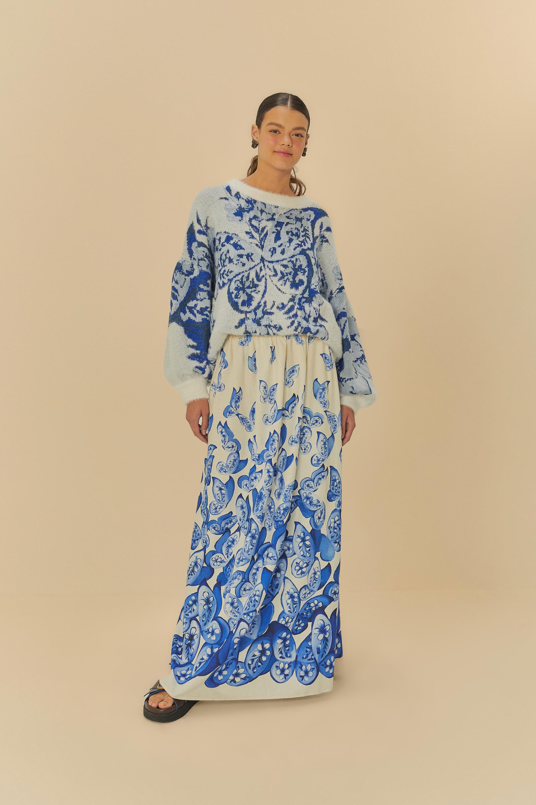 Calça Estampada Voo De Porcelana