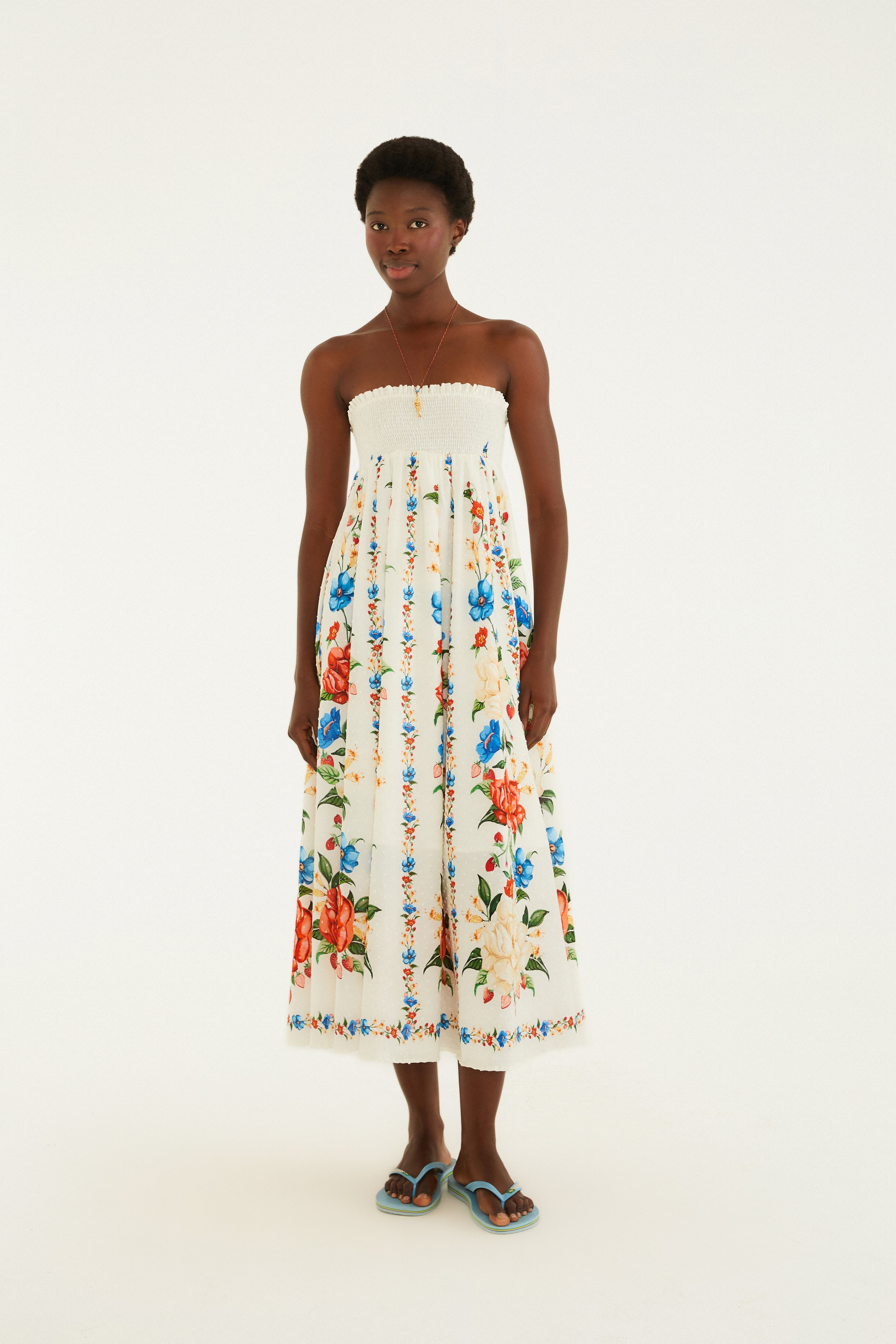 Vestido Cropped Estampado Floral Mariana