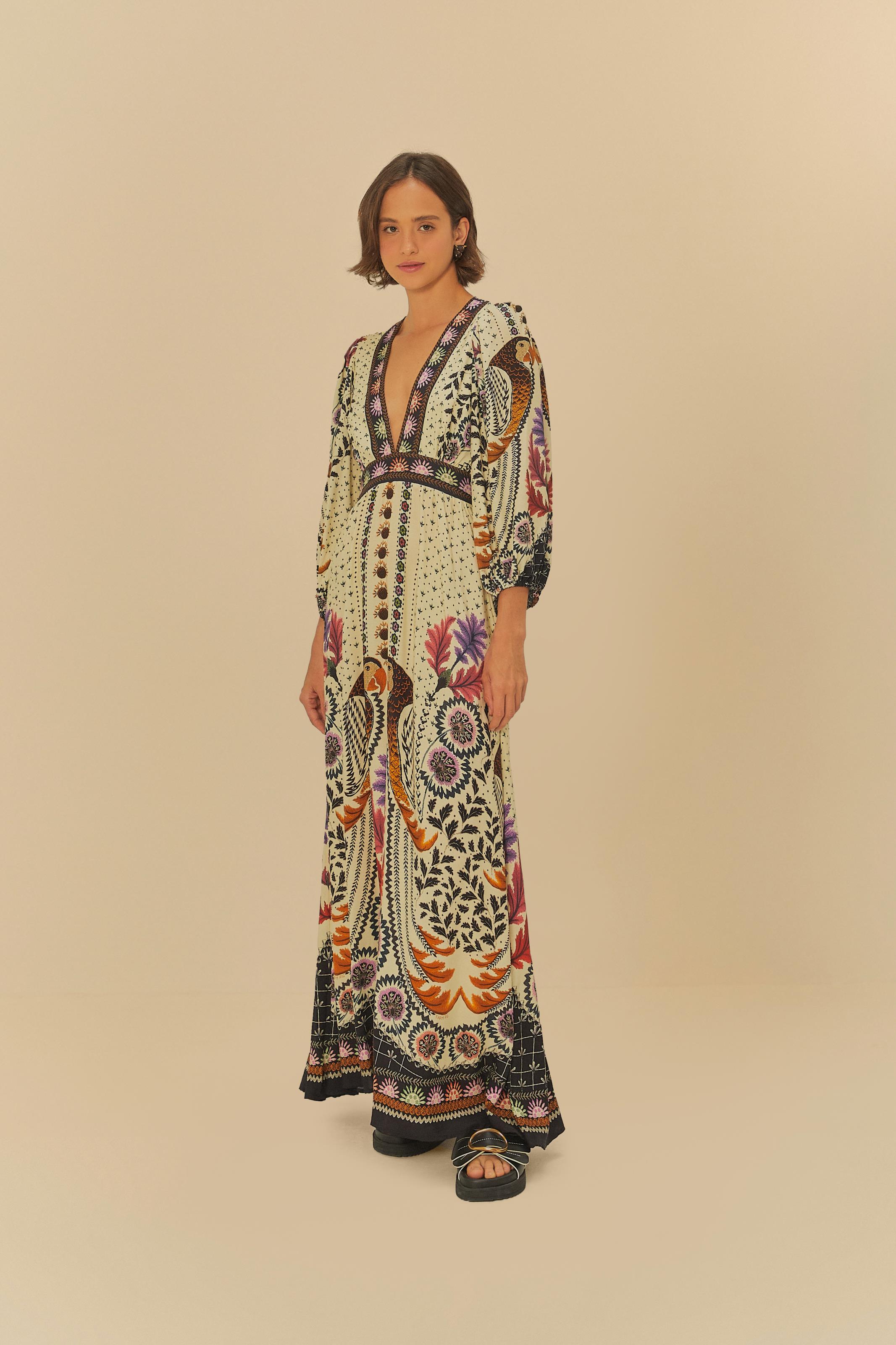 Vestido Longo Estampado Tapete De Arara