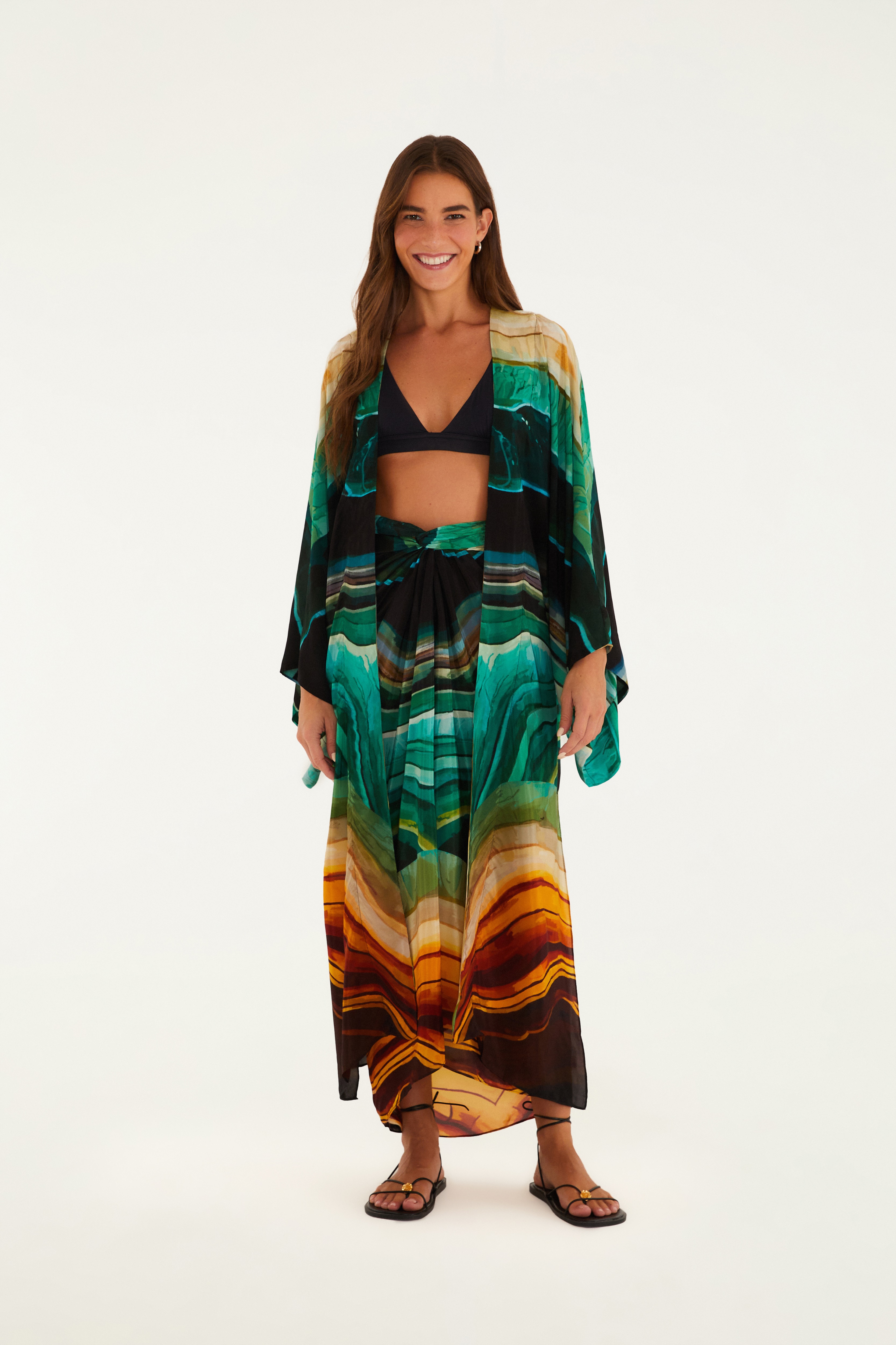 Saia Pareô Estampada Turmalina