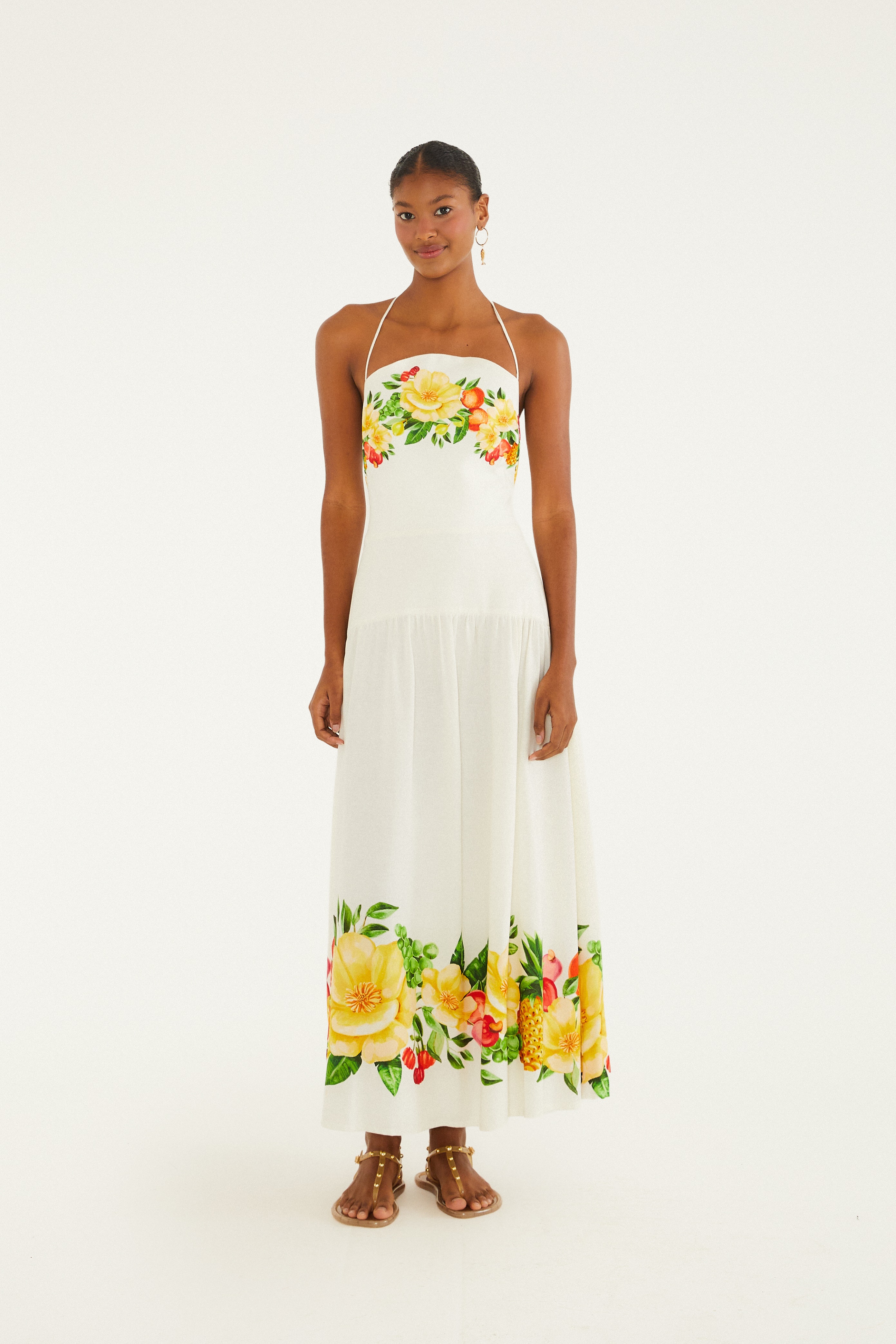 Vestido Longo Estampado Floral Picnic