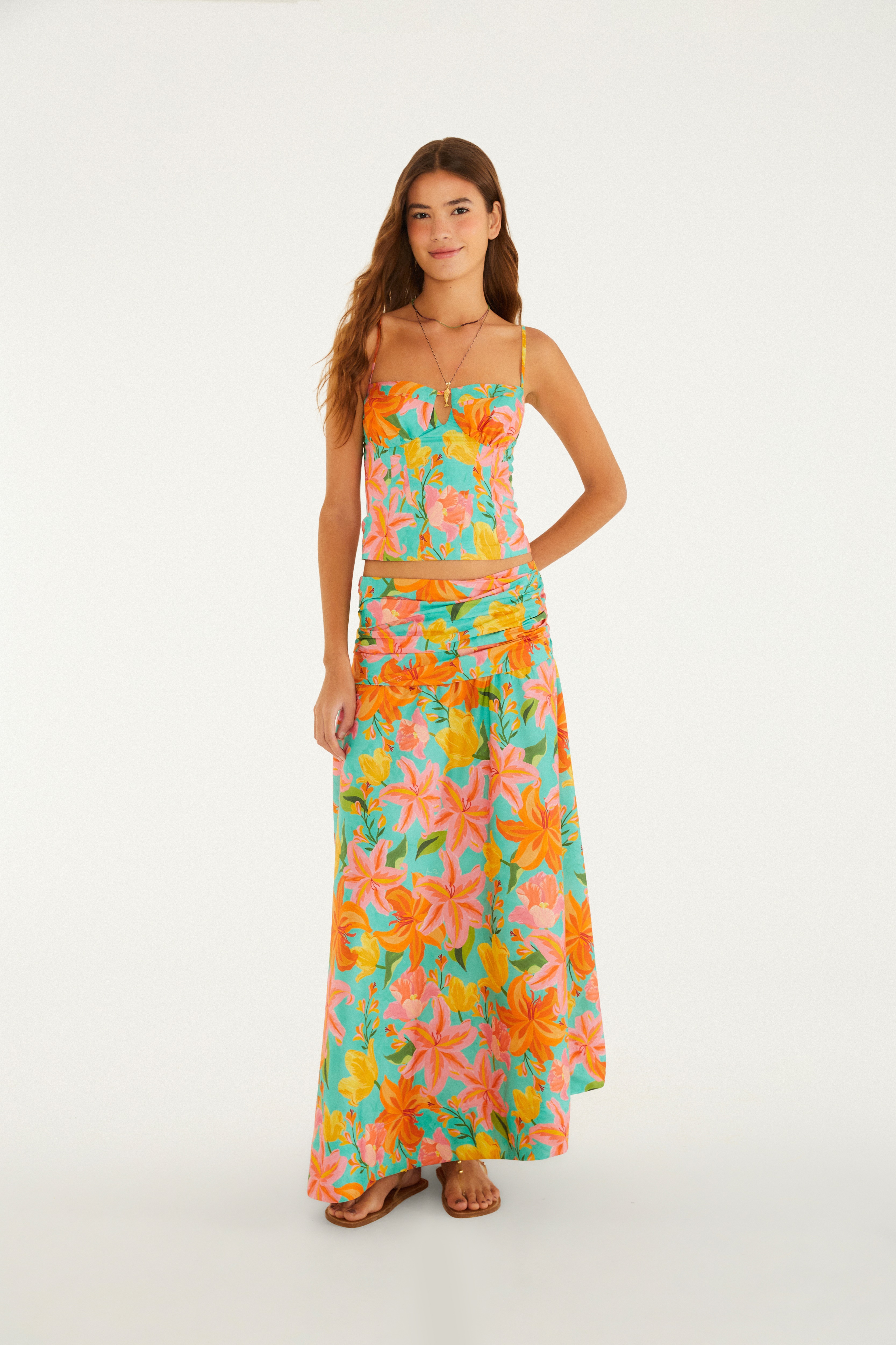 Saia Estampada Amor De Flor