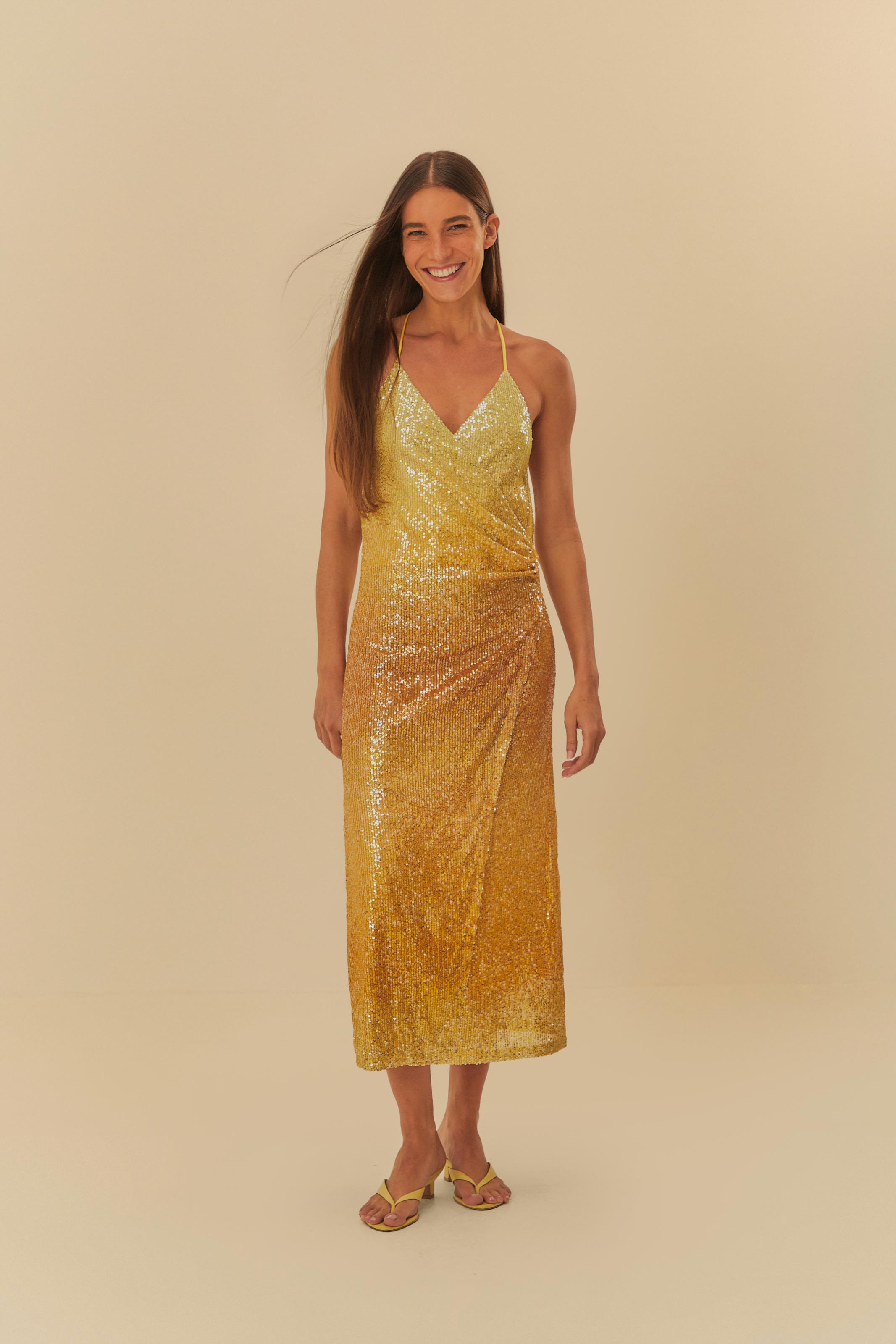 Vestido Paetê Luau Das Onças