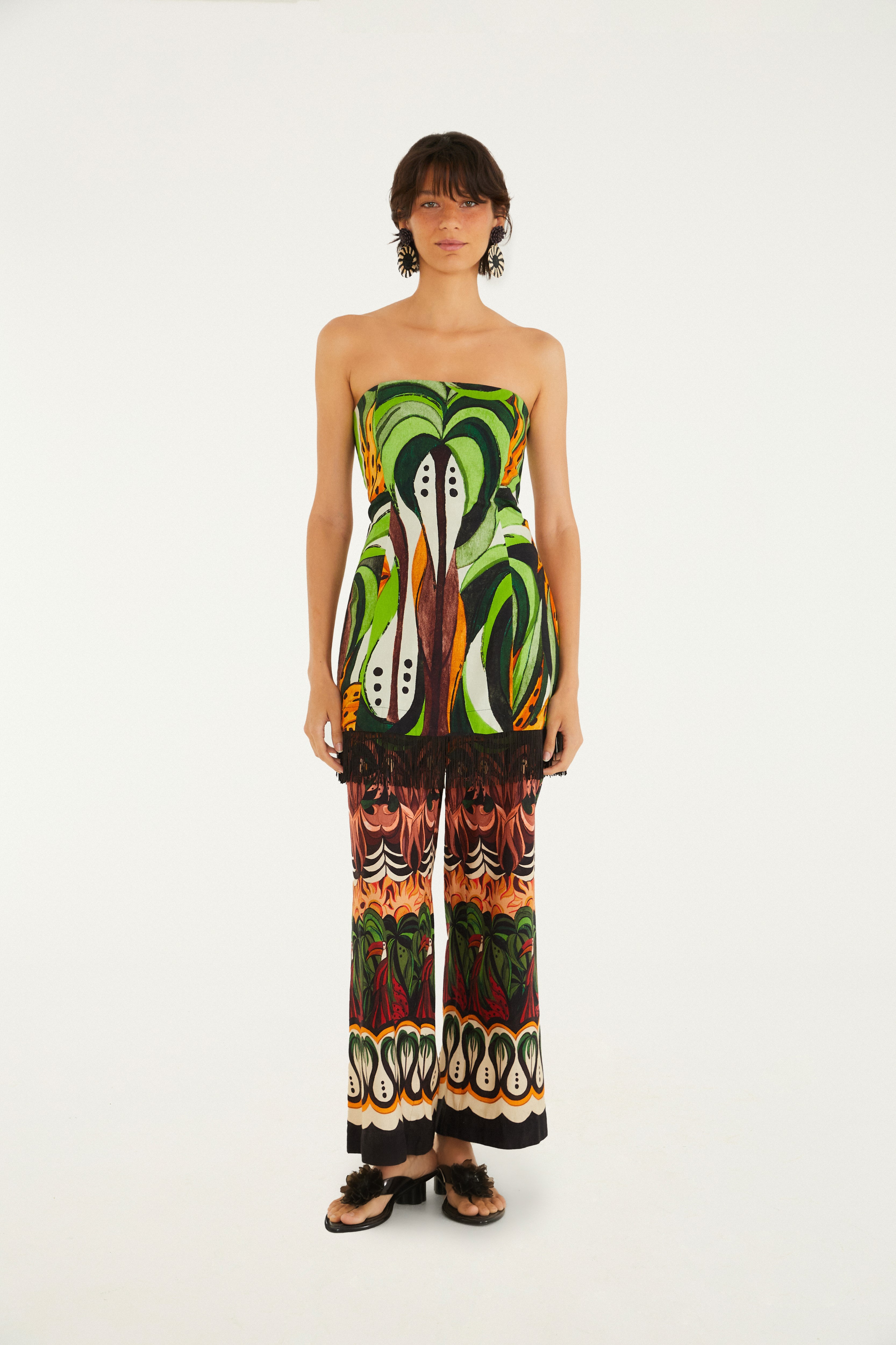 Calça Estampada Floresta De Onda