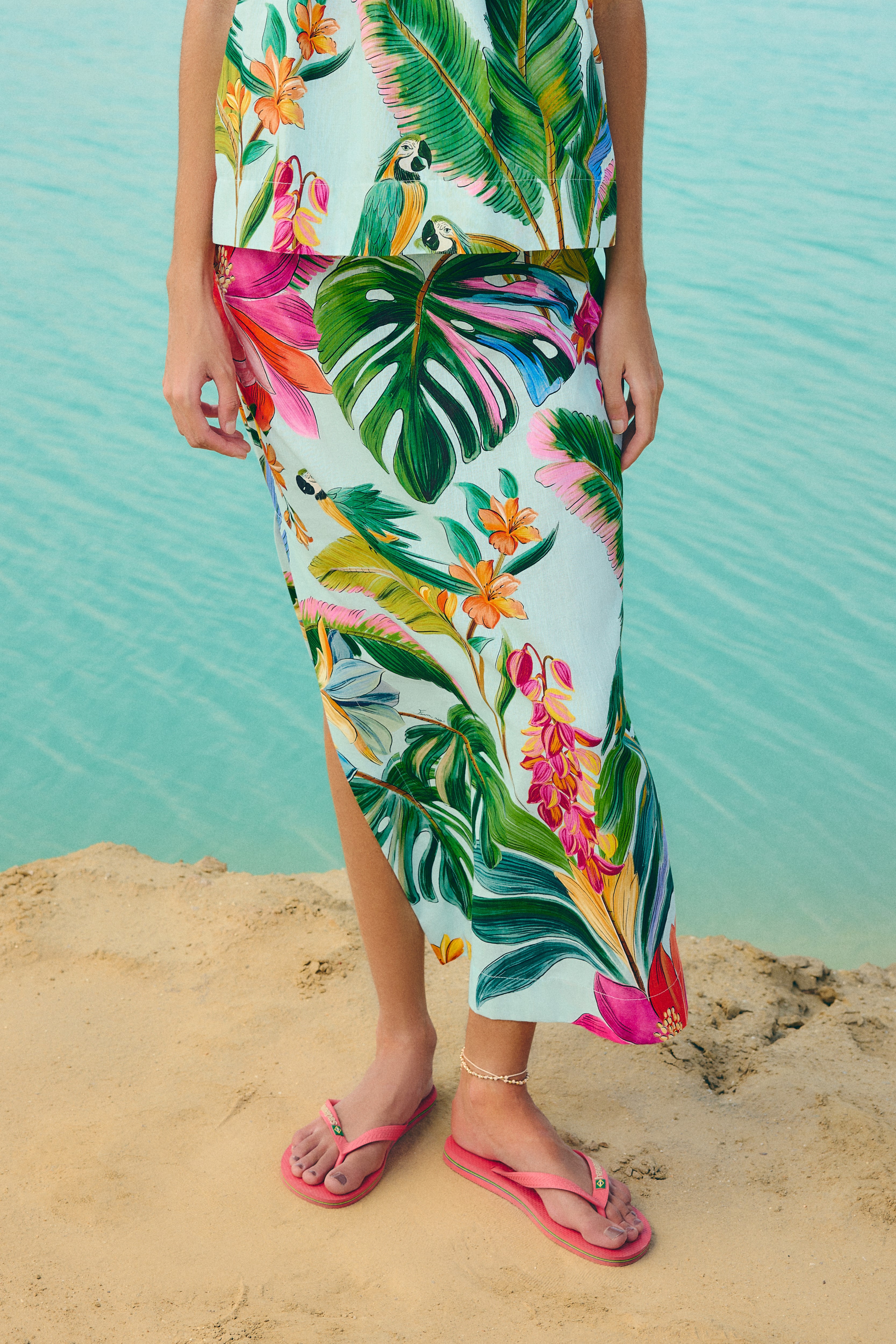 Saia Estampada Canto Dos Pássaros