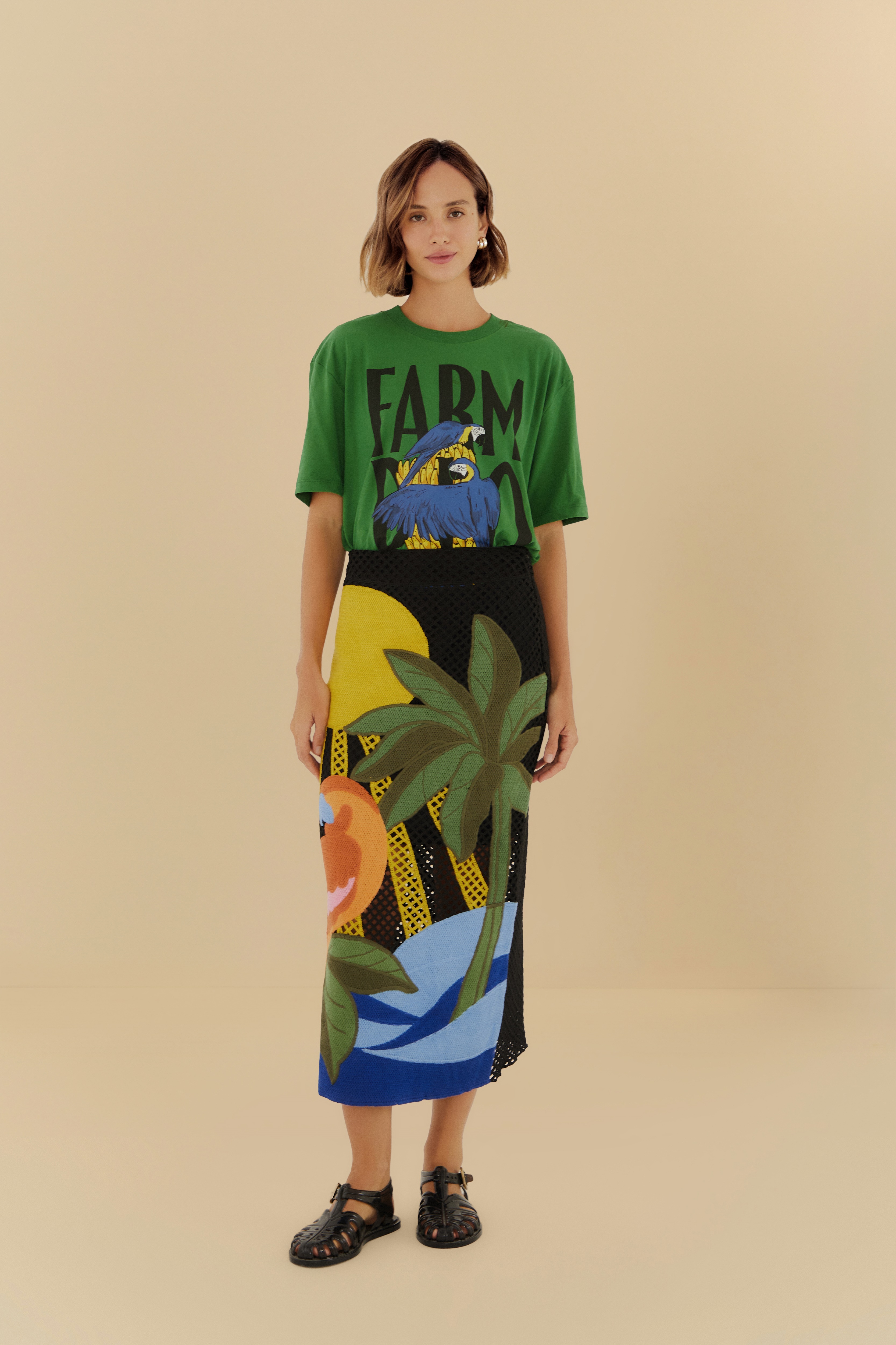 Saia Croopped Crochet Latina