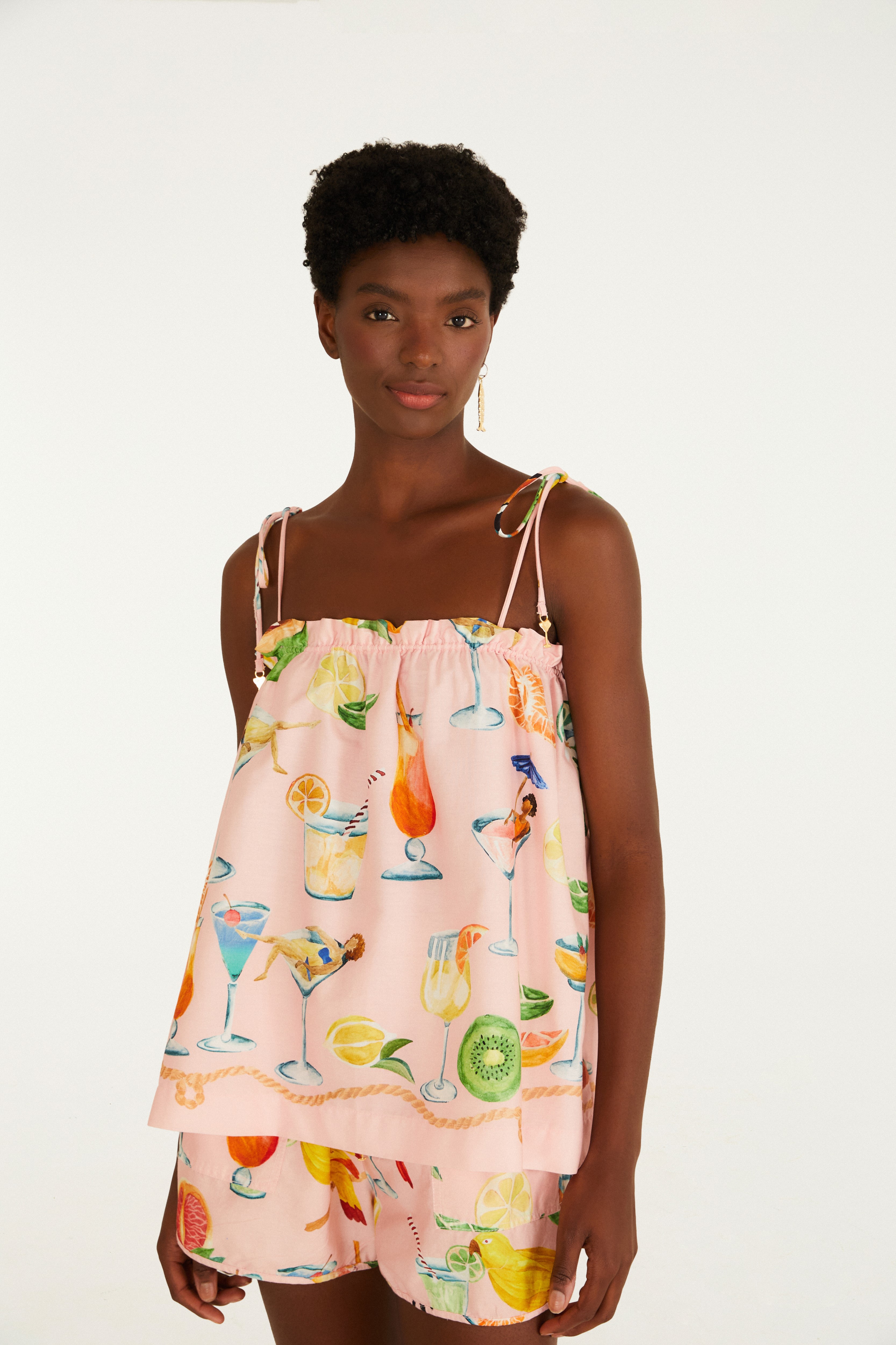 Bata Estampada Coquetel Lenço