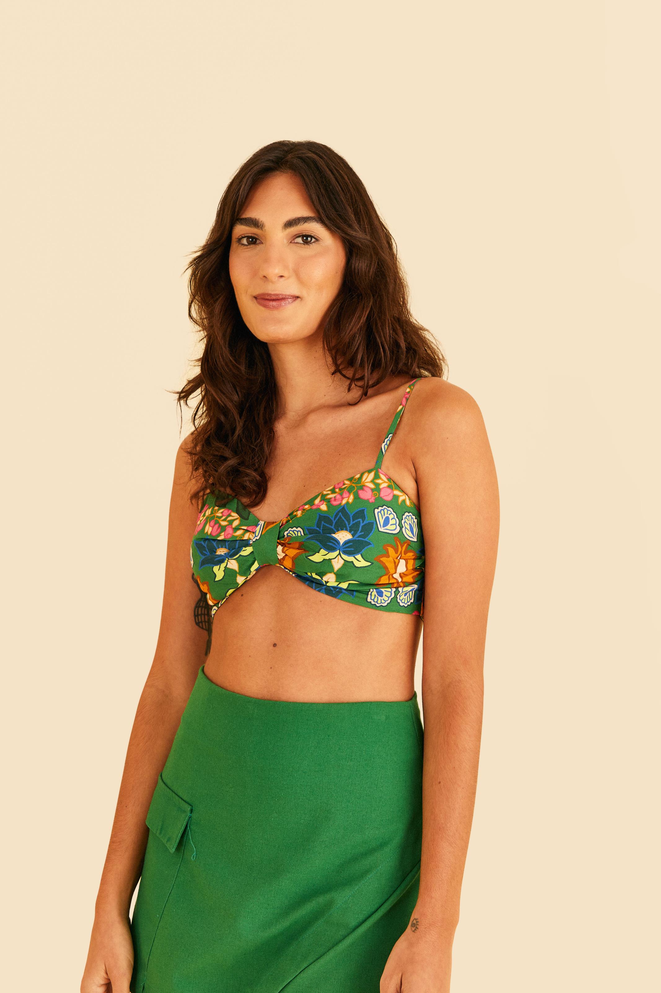 Top Estampado Jardim Das Cacatuas