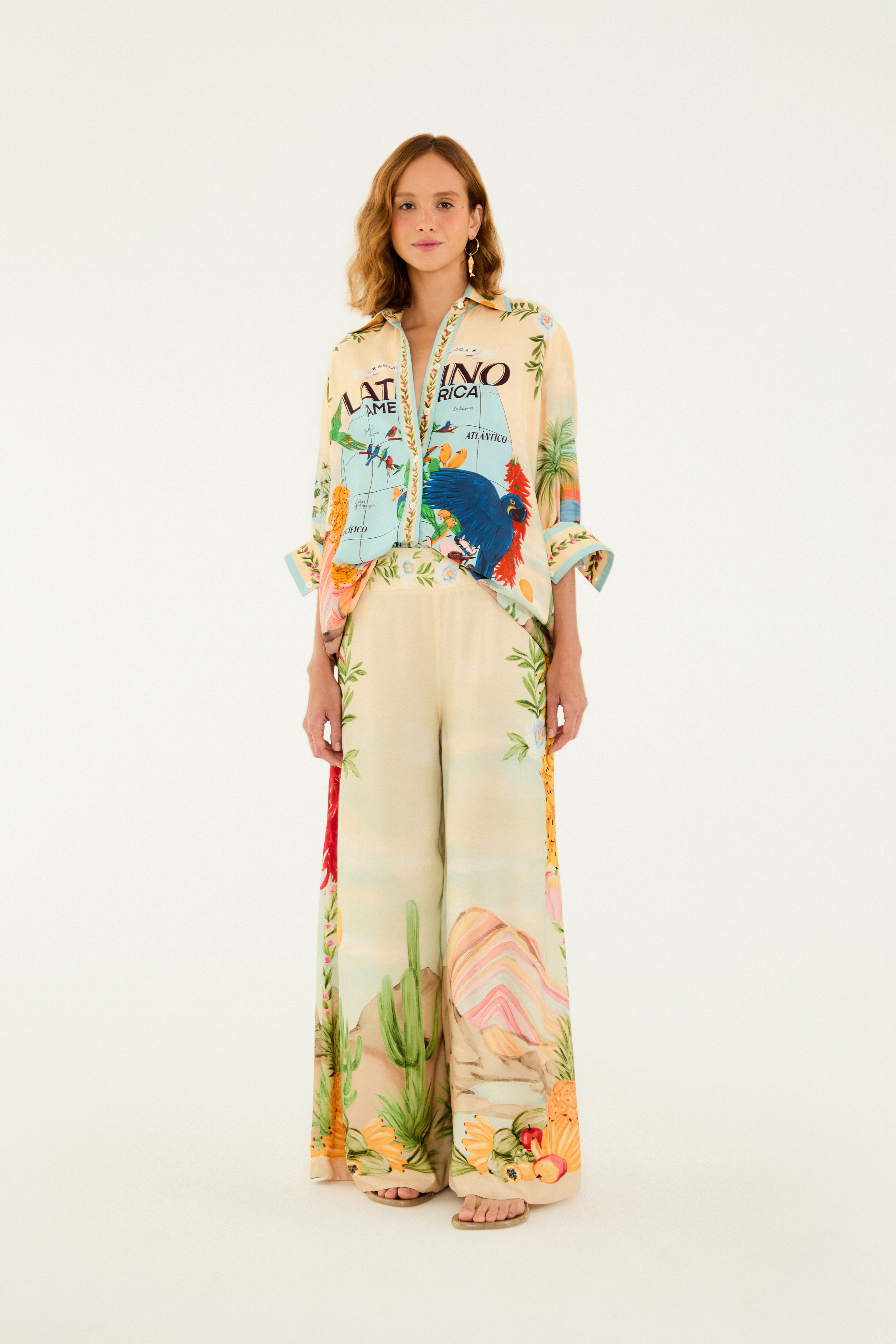 Calça Estampada Mapa América Latina