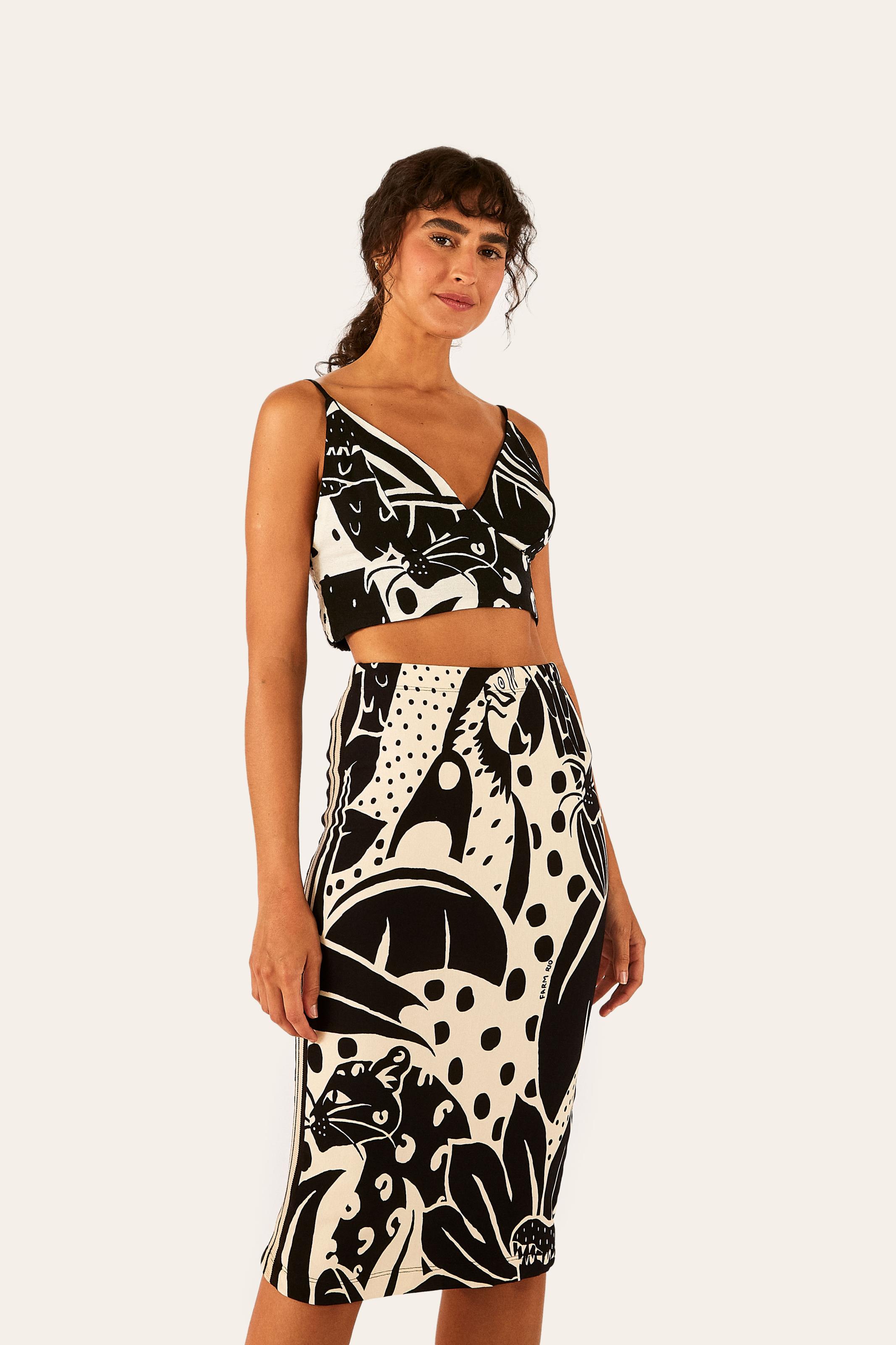 Saia Estampada Bichos Na Floresta