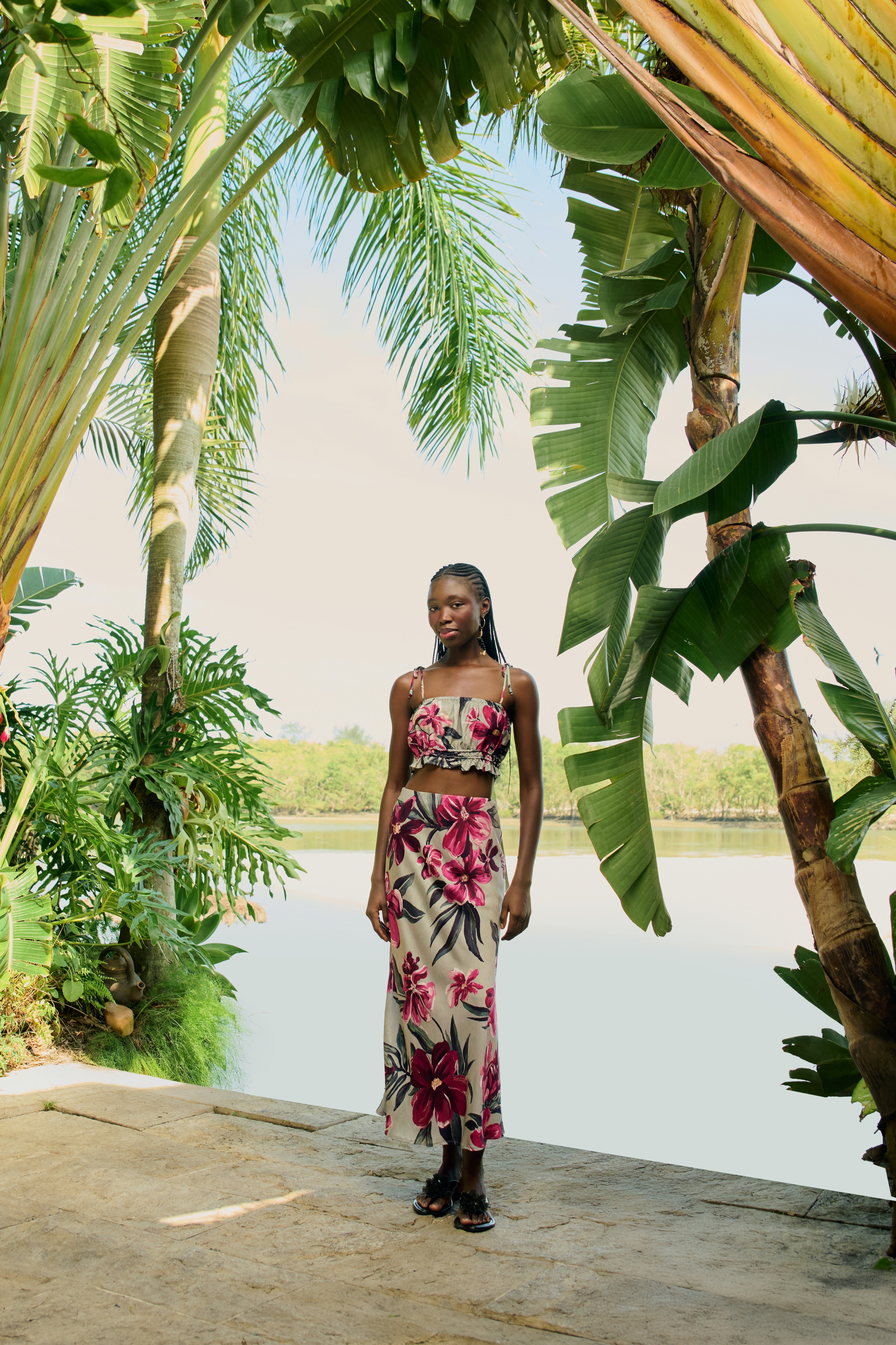 Saia Longa Estampada Lineia