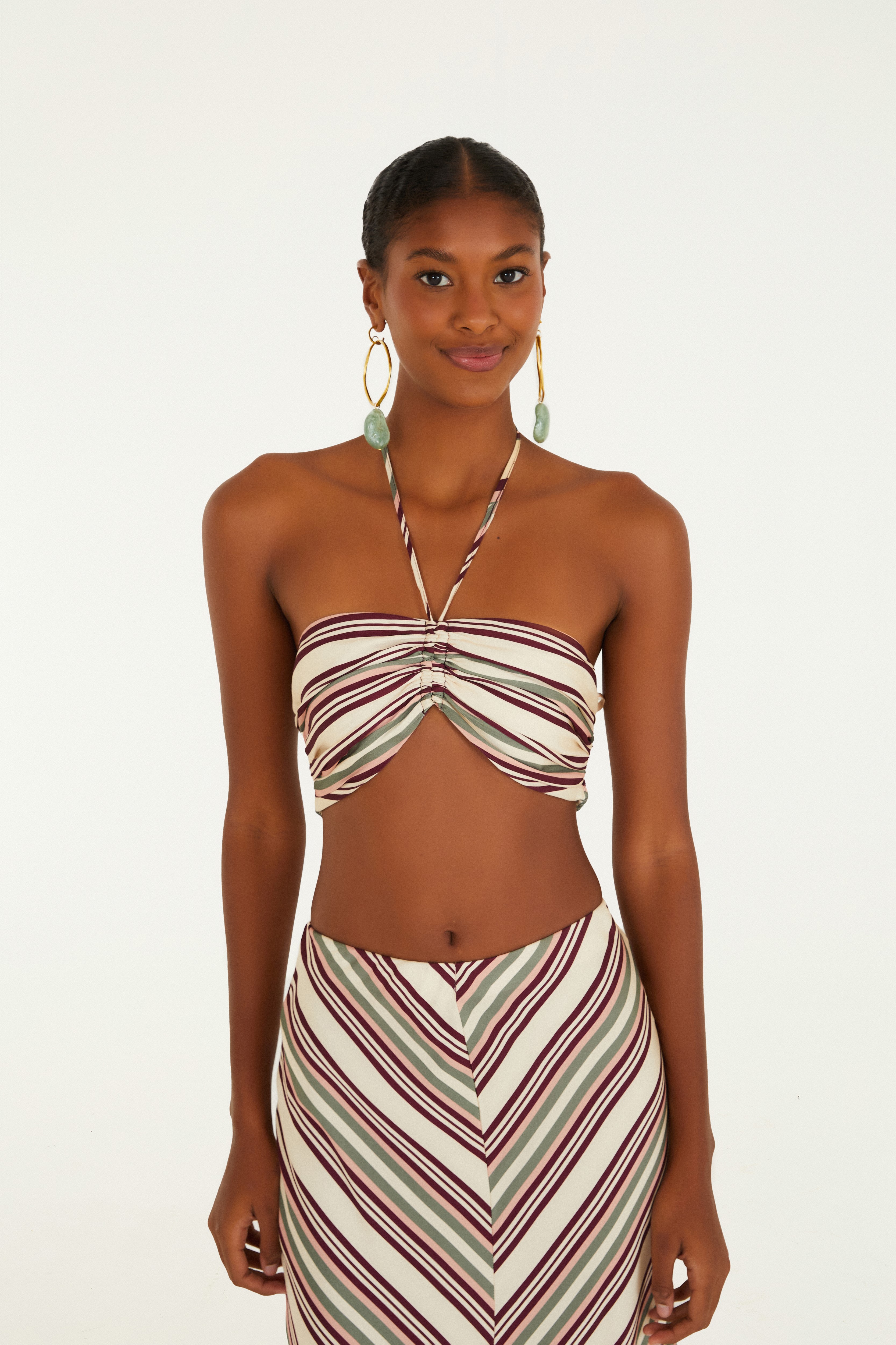 Top Frente Única Listra Licor