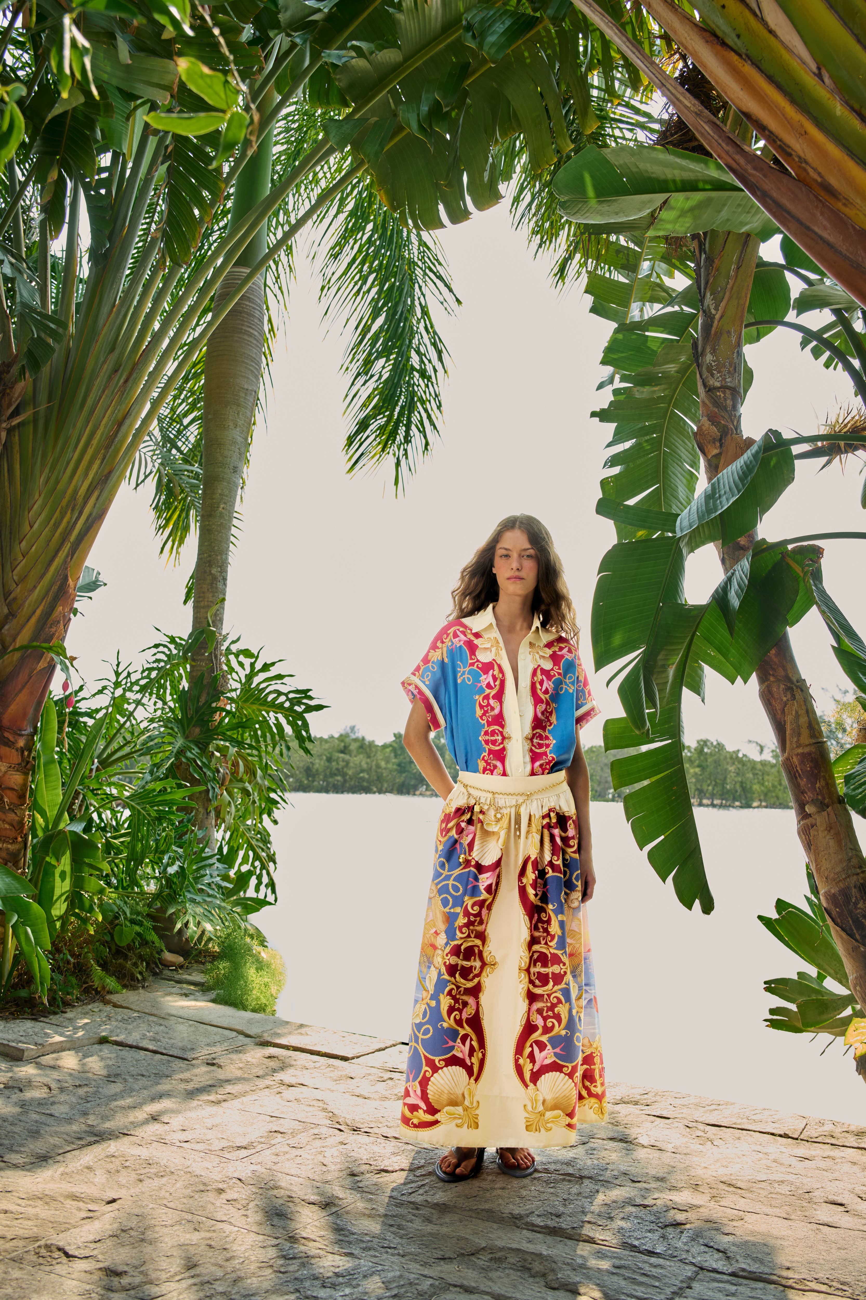 Saia Estampada Realeza Do Mar