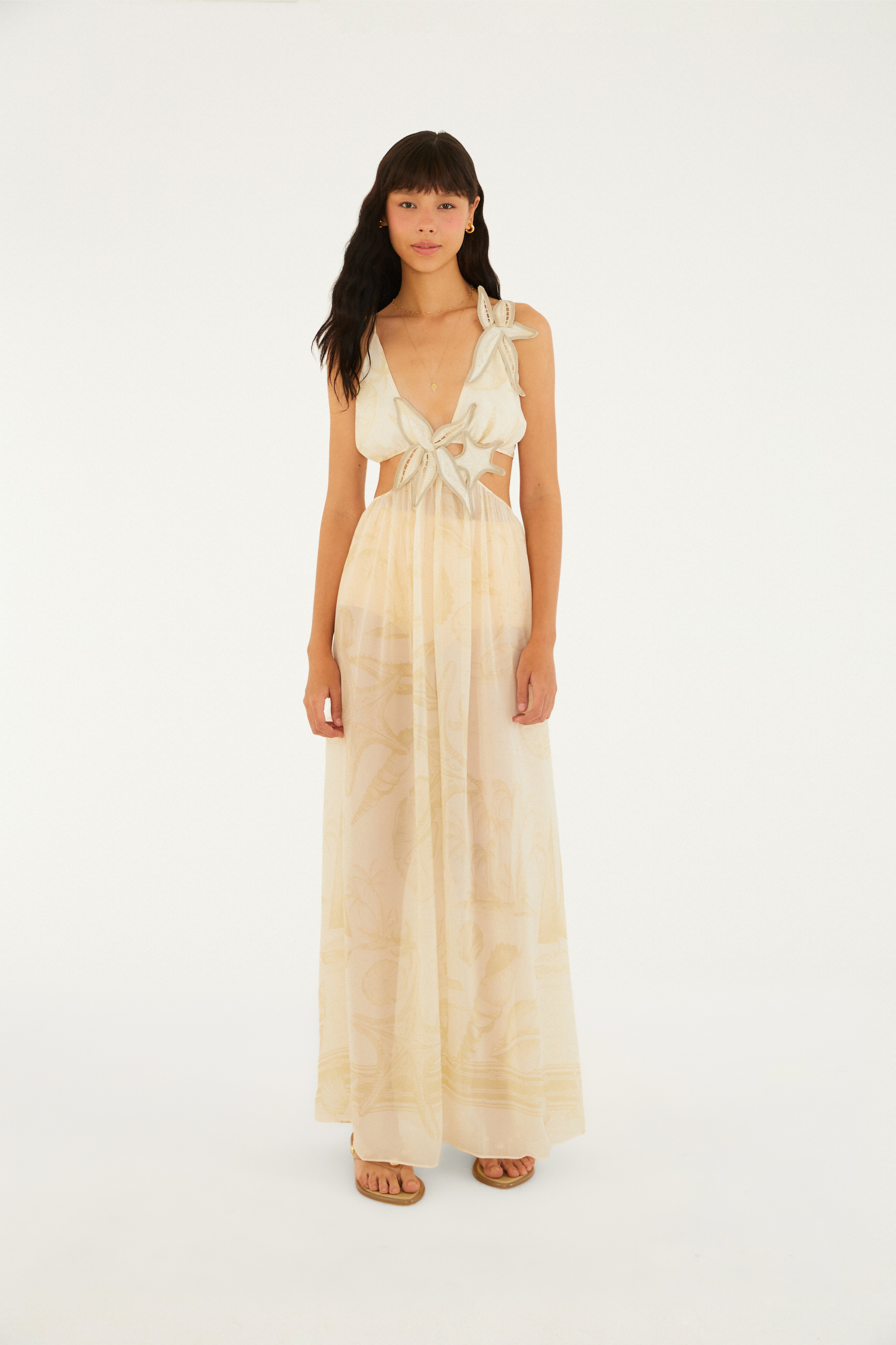 Vestido Longo Mar De Ondas